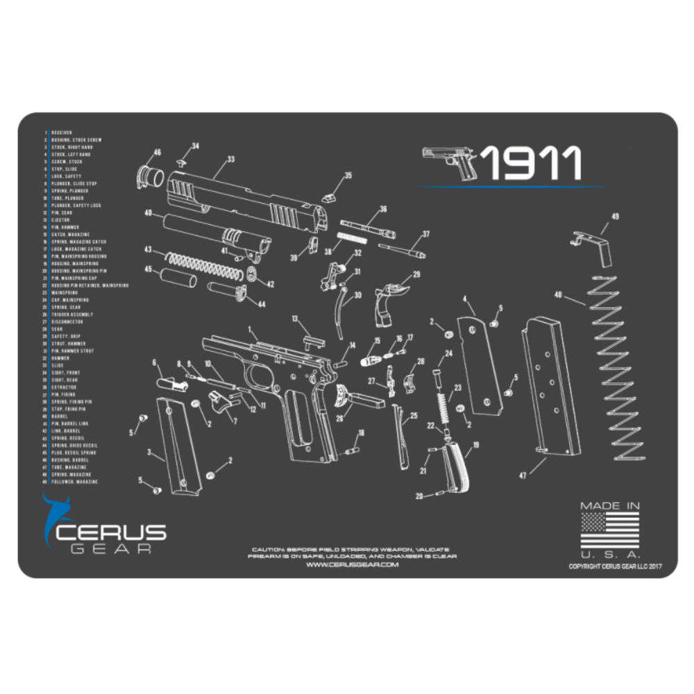 Cleaning Equipment Cerus Gear 4.50" 1911 SCHEMATIC GRAY/BLUE • Model: 4.50"